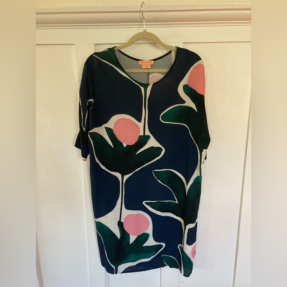 Anthropolgie Variety Hour Yvonne Shift Dress watercolor floral xs